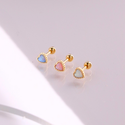 Opal heart piercing