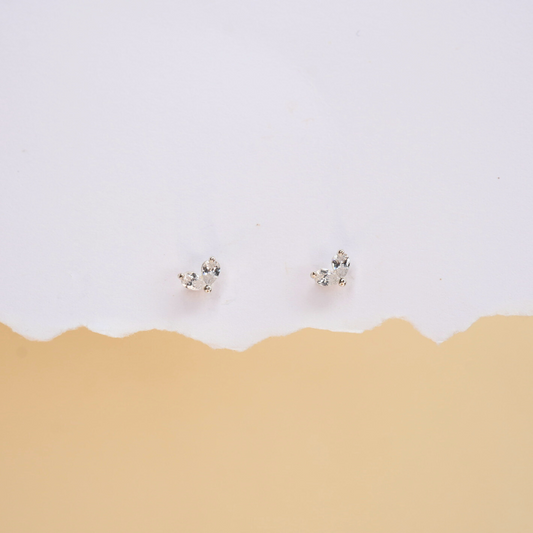 V-heart duo studs