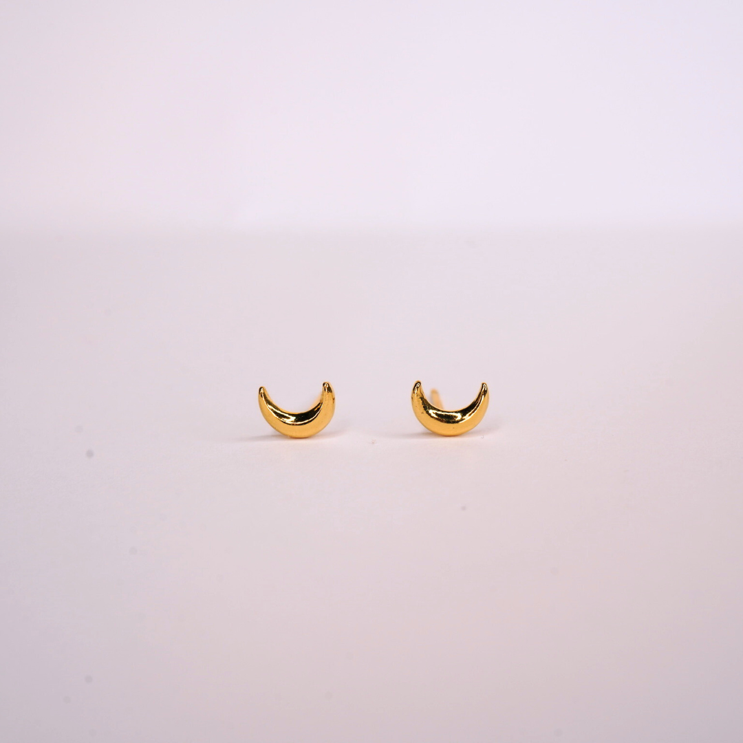 Crescent moon studs