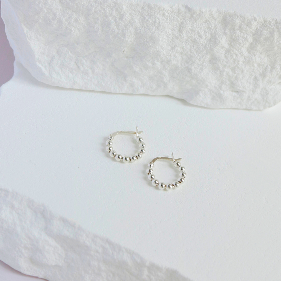 Beaded circle earrings