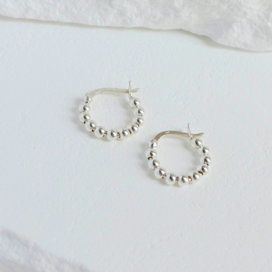 Beaded circle earrings