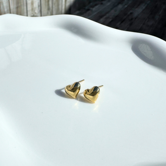 Golden heart studs