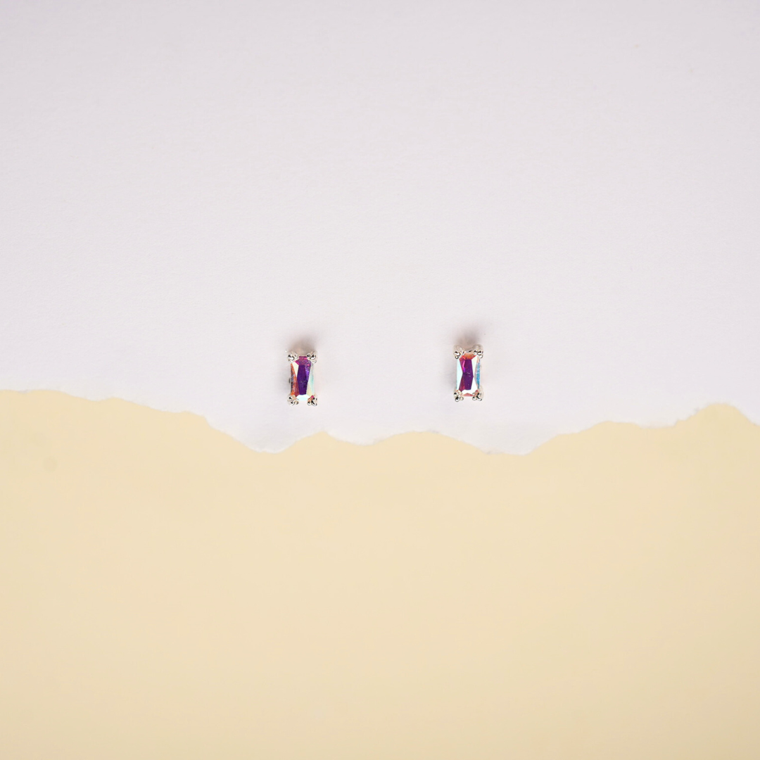 Aurora sparkle studs-Rectangle