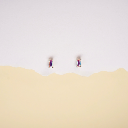 Aurora sparkle studs-Rectangle