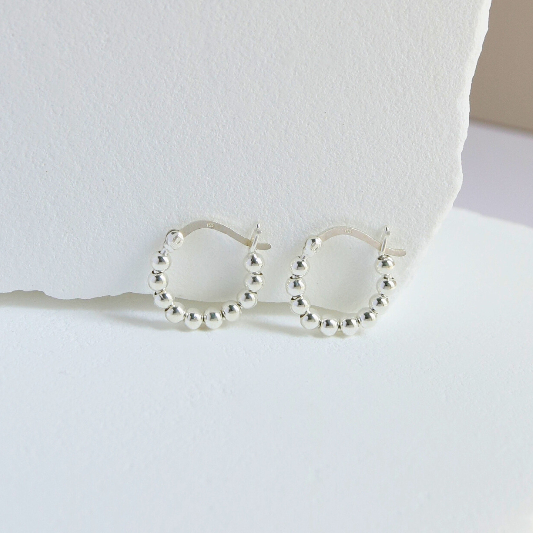 Beaded circle earrings