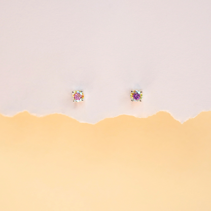 Aurora sparkle studs-Round