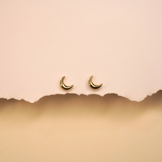 Crescent moon studs