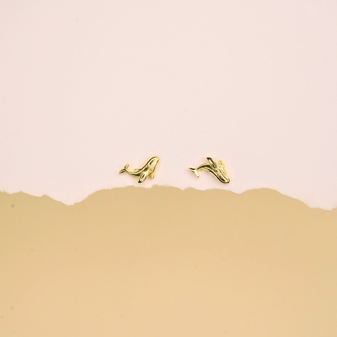 Serene whale studs