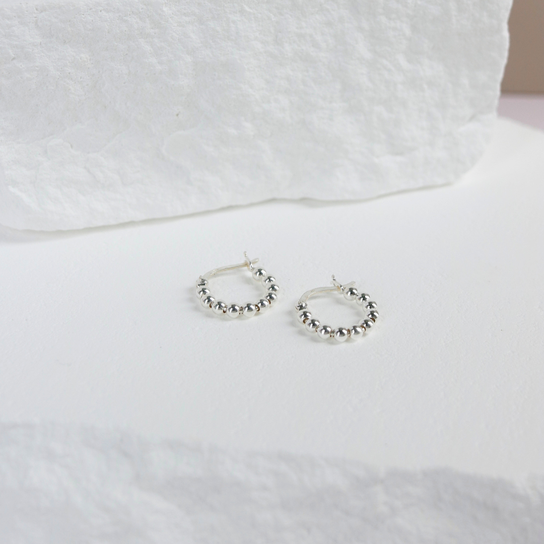 Beaded circle earrings