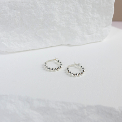 Beaded circle earrings