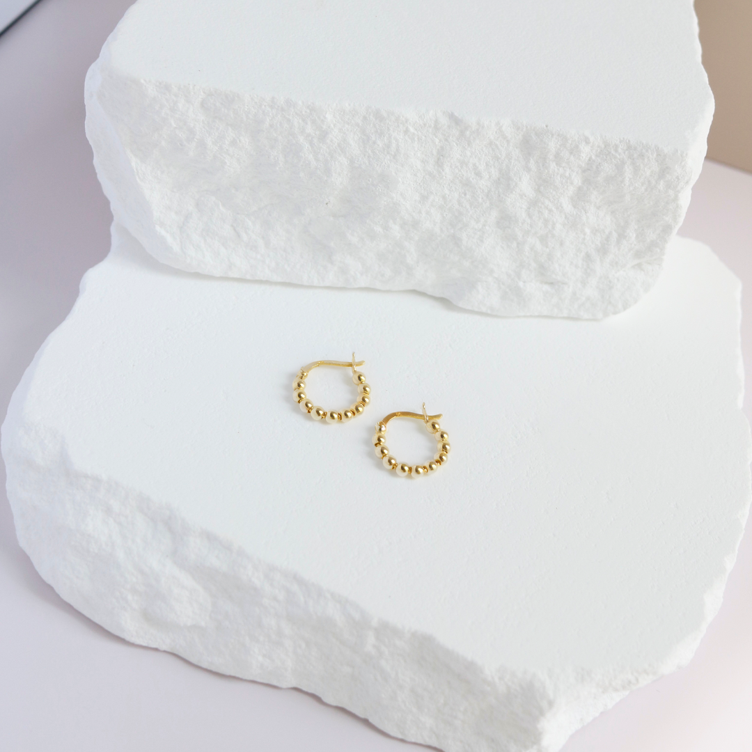 Beaded circle earrings