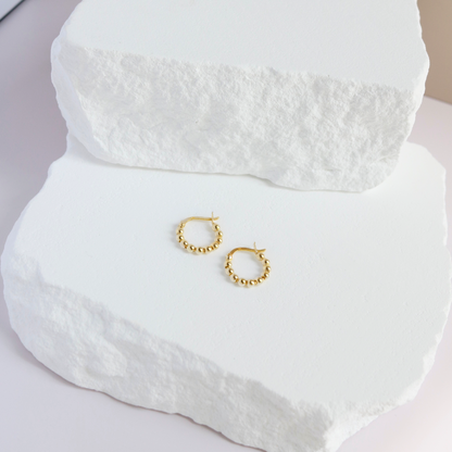 Beaded circle earrings