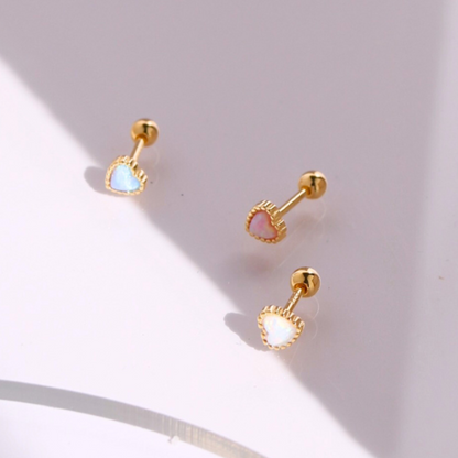 Opal heart piercing