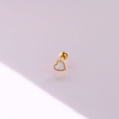 Opal heart piercing