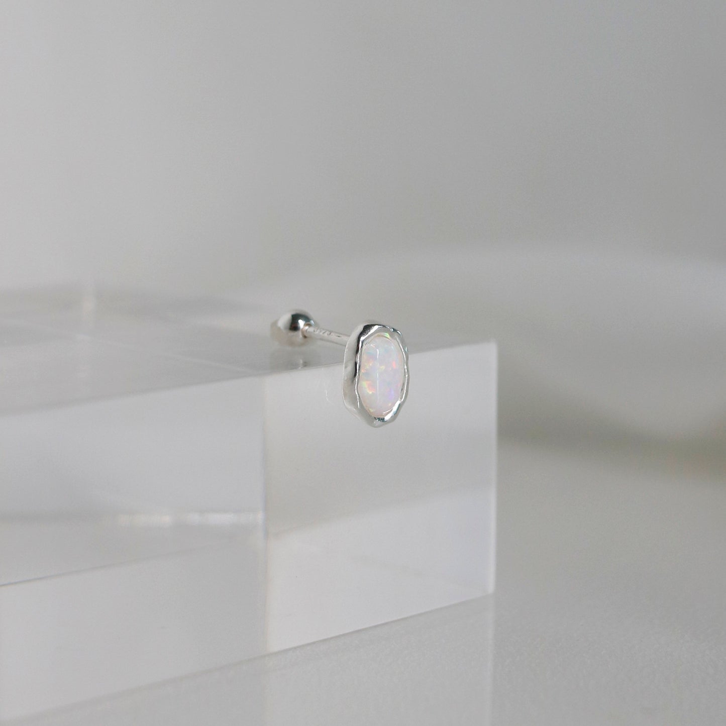 Celestial glow opal piercing